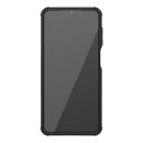 For Samsung Galaxy A12 5G Tire Texture Shockproof TPU+PC Protective Case with Holder(Black)