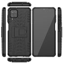 For Samsung Galaxy A12 5G Tire Texture Shockproof TPU+PC Protective Case with Holder(Black)