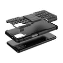 For Samsung Galaxy A12 5G Tire Texture Shockproof TPU+PC Protective Case with Holder(Black)