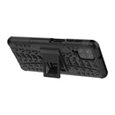 For Samsung Galaxy A12 5G Tire Texture Shockproof TPU+PC Protective Case with Holder(Black)