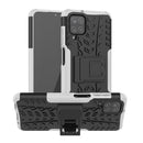 For Samsung Galaxy A12 5G Tire Texture Shockproof TPU+PC Protective Case with Holder(White)