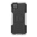For Samsung Galaxy A12 5G Tire Texture Shockproof TPU+PC Protective Case with Holder(White)