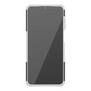 For Samsung Galaxy A12 5G Tire Texture Shockproof TPU+PC Protective Case with Holder(White)