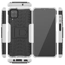 For Samsung Galaxy A12 5G Tire Texture Shockproof TPU+PC Protective Case with Holder(White)