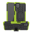 For Samsung Galaxy A12 5G Tire Texture Shockproof TPU+PC Protective Case with Holder(Green)