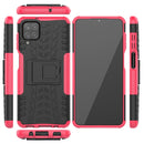 For Samsung Galaxy A12 5G Tire Texture Shockproof TPU+PC Protective Case with Holder(Pink)