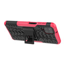 For Samsung Galaxy A12 5G Tire Texture Shockproof TPU+PC Protective Case with Holder(Pink)