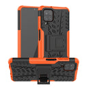 For Samsung Galaxy A12 5G Tire Texture Shockproof TPU+PC Protective Case with Holder(Orange)