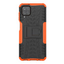 For Samsung Galaxy A12 5G Tire Texture Shockproof TPU+PC Protective Case with Holder(Orange)