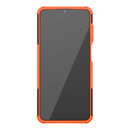 For Samsung Galaxy A12 5G Tire Texture Shockproof TPU+PC Protective Case with Holder(Orange)