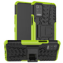 For LG K52 5G Tire Texture Shockproof TPU+PC Protective Case with Holder(Green)