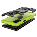 For LG K52 5G Tire Texture Shockproof TPU+PC Protective Case with Holder(Green)