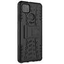 For Motorola Moto G9 Power Tire Texture Shockproof TPU+PC Protective Case with Holder(Black)