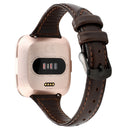 For Fitbit Versa Crazy Horse Texture Genuine Leather Watch Band(Coffee)