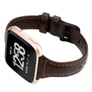 For Fitbit Versa Crazy Horse Texture Genuine Leather Watch Band(Coffee)