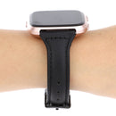 For Fitbit Versa Crazy Horse Texture Genuine Leather Watch Band(Black)