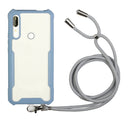 For Huawei Y9 Prime (2019) Acrylic + Color TPU Shockproof Case with Neck Lanyard(Milk Grey)