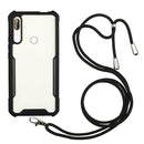 For Huawei Y9 Prime (2019) Acrylic + Color TPU Shockproof Case with Neck Lanyard(Black)