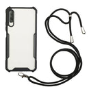 For Huawei Y9s Acrylic + Color TPU Shockproof Case with Neck Lanyard(Black)