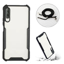 For Huawei Y9s Acrylic + Color TPU Shockproof Case with Neck Lanyard(Black)