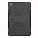 For Huawei MediaPad M5 Lite 10.1 inch Tire Texture Shockproof TPU+PC Protective Case with Holder(Black)