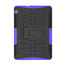 For Huawei MediaPad T3 10 Tire Texture Shockproof TPU+PC Protective Case with Holder(Purple)