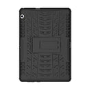 For Huawei MediaPad T3 10 Tire Texture Shockproof TPU+PC Protective Case with Holder(Black)