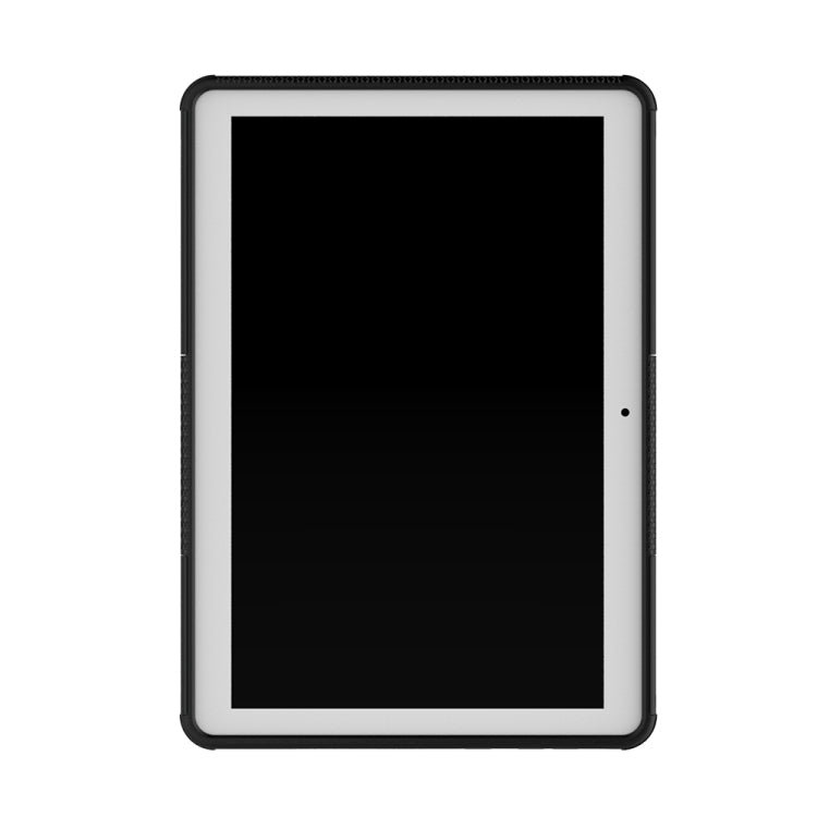 For Huawei MediaPad T3 10 Tire Texture Shockproof TPU+PC Protective Case with Holder(Black)