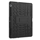 For Huawei MediaPad T3 10 Tire Texture Shockproof TPU+PC Protective Case with Holder(Black)