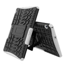 For Huawei MediaPad T3 10 Tire Texture Shockproof TPU+PC Protective Case with Holder(White)