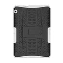 For Huawei MediaPad T3 10 Tire Texture Shockproof TPU+PC Protective Case with Holder(White)