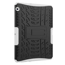 For Huawei MediaPad T3 10 Tire Texture Shockproof TPU+PC Protective Case with Holder(White)
