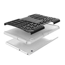 For Huawei MediaPad T3 10 Tire Texture Shockproof TPU+PC Protective Case with Holder(White)