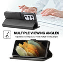 For Samsung Galaxy S21 Ultra 5G LC.IMEEKE Calf Texture Horizontal Flip Leather Case with Holder & Card Slots & Wallet(Black)
