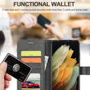 For Samsung Galaxy S21 Ultra 5G LC.IMEEKE Calf Texture Horizontal Flip Leather Case with Holder & Card Slots & Wallet(Black)