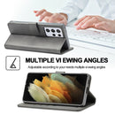 For Samsung Galaxy S21 Ultra 5G LC.IMEEKE Calf Texture Horizontal Flip Leather Case with Holder & Card Slots & Wallet(Grey)