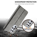 For Samsung Galaxy S21 Ultra 5G LC.IMEEKE Calf Texture Horizontal Flip Leather Case with Holder & Card Slots & Wallet(Grey)