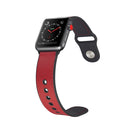 Paste Leather TPU Watch Band For Apple Watch Series 7 45mm / 6 & SE & 5 & 4 44mm / 3 & 2 & 1 42mm(Red)