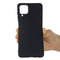 For Samsung Galaxy A12 Pure Color Liquid Silicone Shockproof Full Coverage Case(Black)