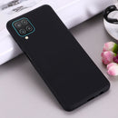 For Samsung Galaxy A12 Pure Color Liquid Silicone Shockproof Full Coverage Case(Black)