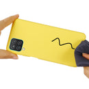 For Samsung Galaxy A12 Pure Color Liquid Silicone Shockproof Full Coverage Case(Yellow)