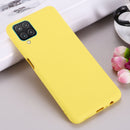 For Samsung Galaxy A12 Pure Color Liquid Silicone Shockproof Full Coverage Case(Yellow)