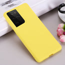 For Samsung Galaxy S21 Ultra 5G Pure Color Liquid Silicone Shockproof Full Coverage Case(Yellow)