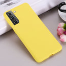 For Samsung Galaxy S21 5G Pure Color Liquid Silicone Shockproof Full Coverage Case(Yellow)