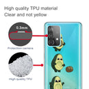For Samsung Galaxy A32 5G Colored Drawing Pattern Highly Transparent TPU Protective Case(Avocado)