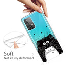 For Samsung Galaxy A32 5G Colored Drawing Pattern Highly Transparent TPU Protective Case(Black and White Rat)