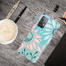For Samsung Galaxy A32 5G Colored Drawing Pattern Highly Transparent TPU Protective Case(Pink Green Flower)
