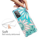 For Samsung Galaxy A32 5G Colored Drawing Pattern Highly Transparent TPU Protective Case(Pink Green Flower)