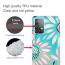 For Samsung Galaxy A32 5G Colored Drawing Pattern Highly Transparent TPU Protective Case(Pink Green Flower)