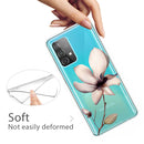 For Samsung Galaxy A32 5G Colored Drawing Pattern Highly Transparent TPU Protective Case(A Lotus)